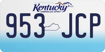 KY license plate 953JCP