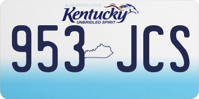 KY license plate 953JCS