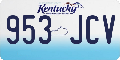 KY license plate 953JCV