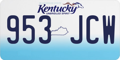 KY license plate 953JCW