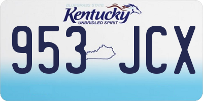 KY license plate 953JCX