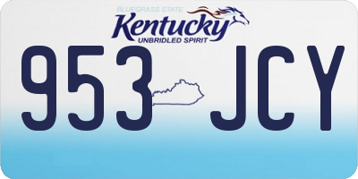 KY license plate 953JCY
