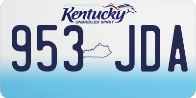 KY license plate 953JDA