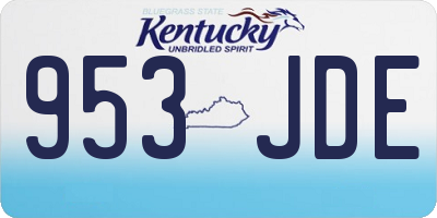 KY license plate 953JDE
