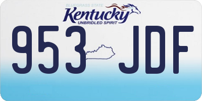KY license plate 953JDF
