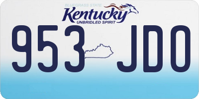 KY license plate 953JDO