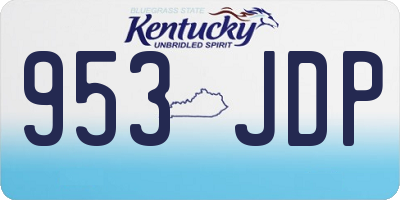 KY license plate 953JDP