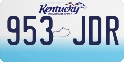 KY license plate 953JDR