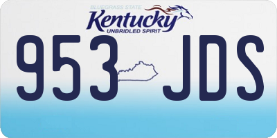 KY license plate 953JDS