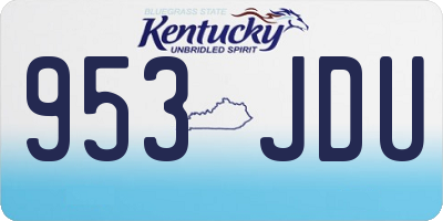 KY license plate 953JDU