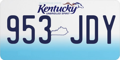 KY license plate 953JDY