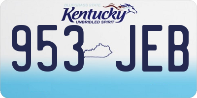 KY license plate 953JEB