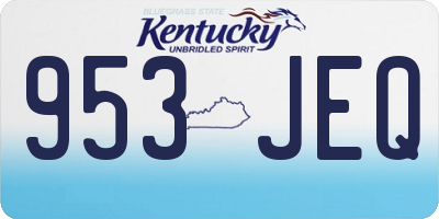 KY license plate 953JEQ