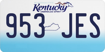 KY license plate 953JES