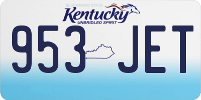 KY license plate 953JET