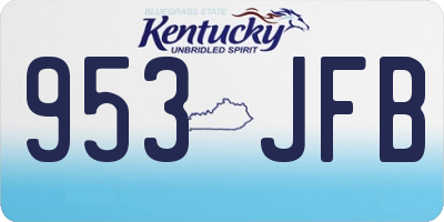 KY license plate 953JFB