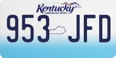 KY license plate 953JFD