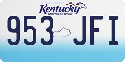 KY license plate 953JFI