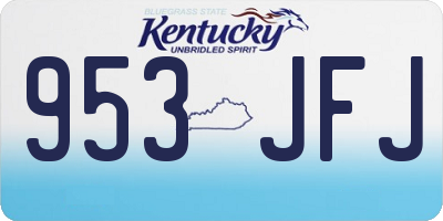 KY license plate 953JFJ