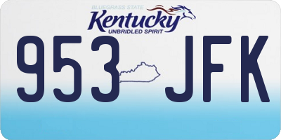 KY license plate 953JFK