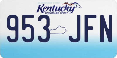 KY license plate 953JFN