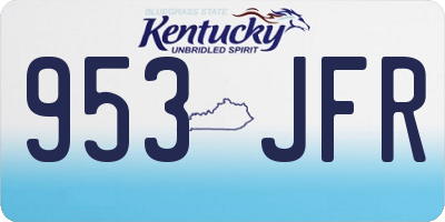 KY license plate 953JFR