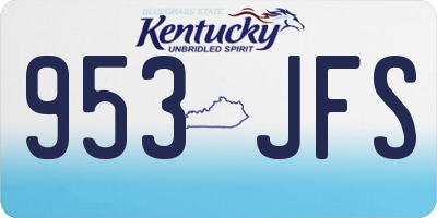 KY license plate 953JFS