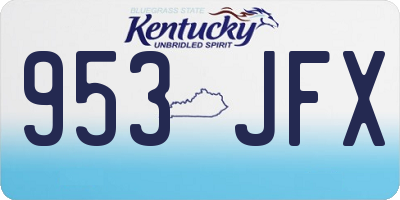 KY license plate 953JFX