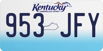 KY license plate 953JFY