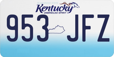 KY license plate 953JFZ