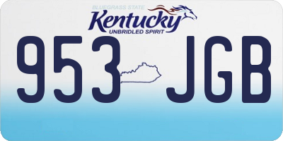 KY license plate 953JGB