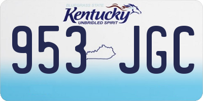 KY license plate 953JGC