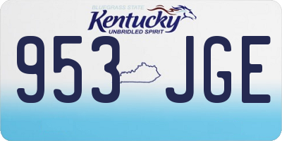 KY license plate 953JGE