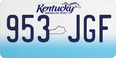 KY license plate 953JGF