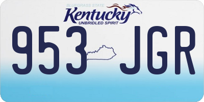 KY license plate 953JGR