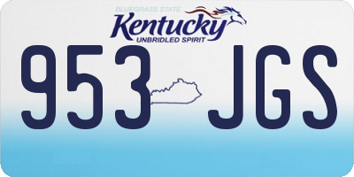 KY license plate 953JGS