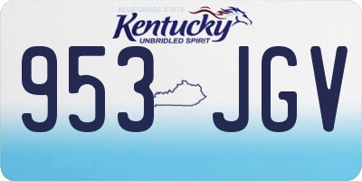 KY license plate 953JGV