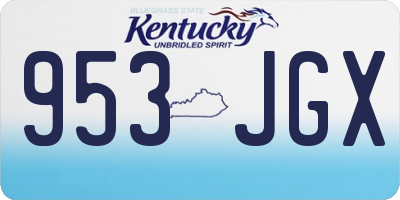 KY license plate 953JGX