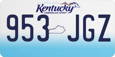 KY license plate 953JGZ