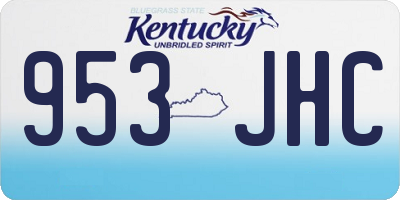 KY license plate 953JHC