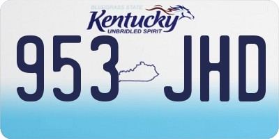 KY license plate 953JHD