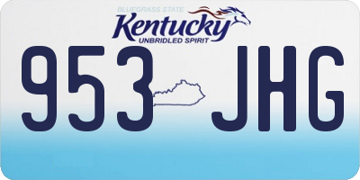 KY license plate 953JHG