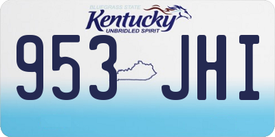 KY license plate 953JHI