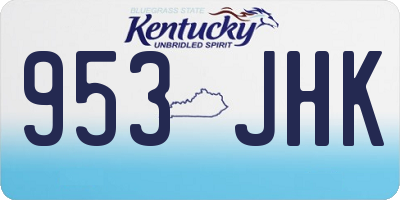 KY license plate 953JHK