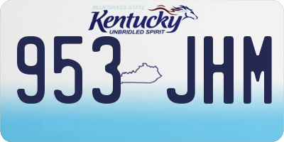 KY license plate 953JHM