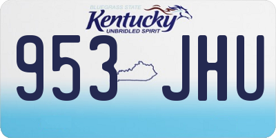 KY license plate 953JHU