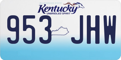 KY license plate 953JHW
