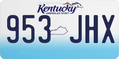 KY license plate 953JHX