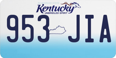 KY license plate 953JIA