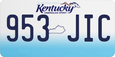 KY license plate 953JIC